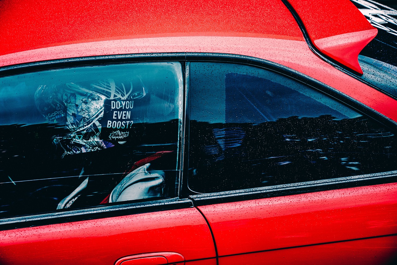 red, car wallpapers, car, vehicle, tinted, window, travel, nature, road, trip, rain